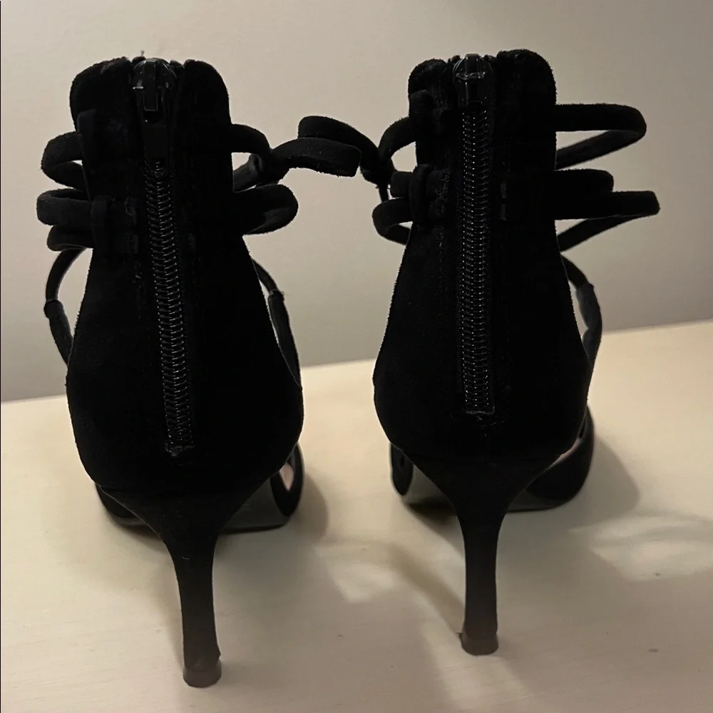 Suede Zip Up Heels - Picture 2 of 8